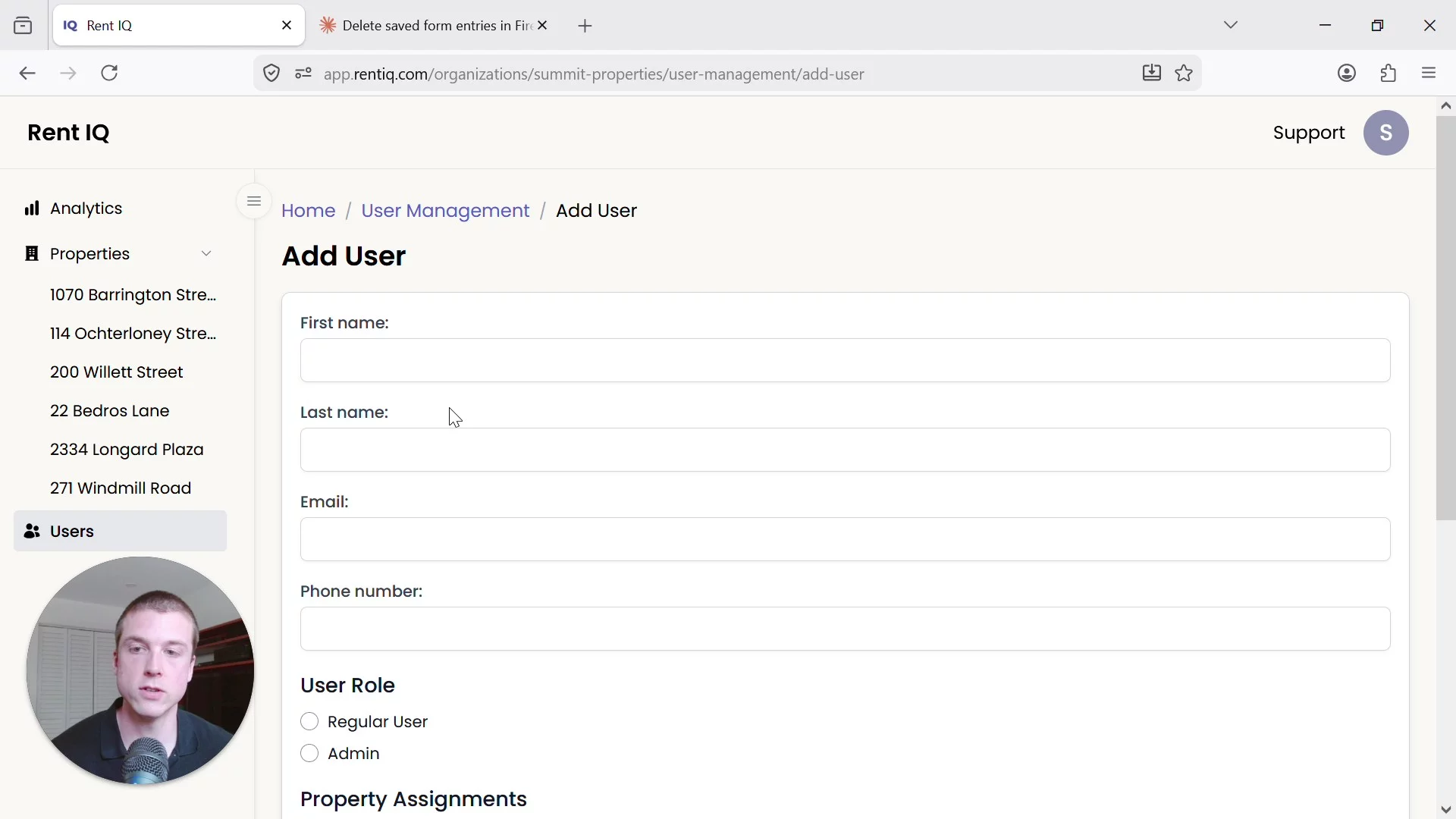 Rent IQ: User Management